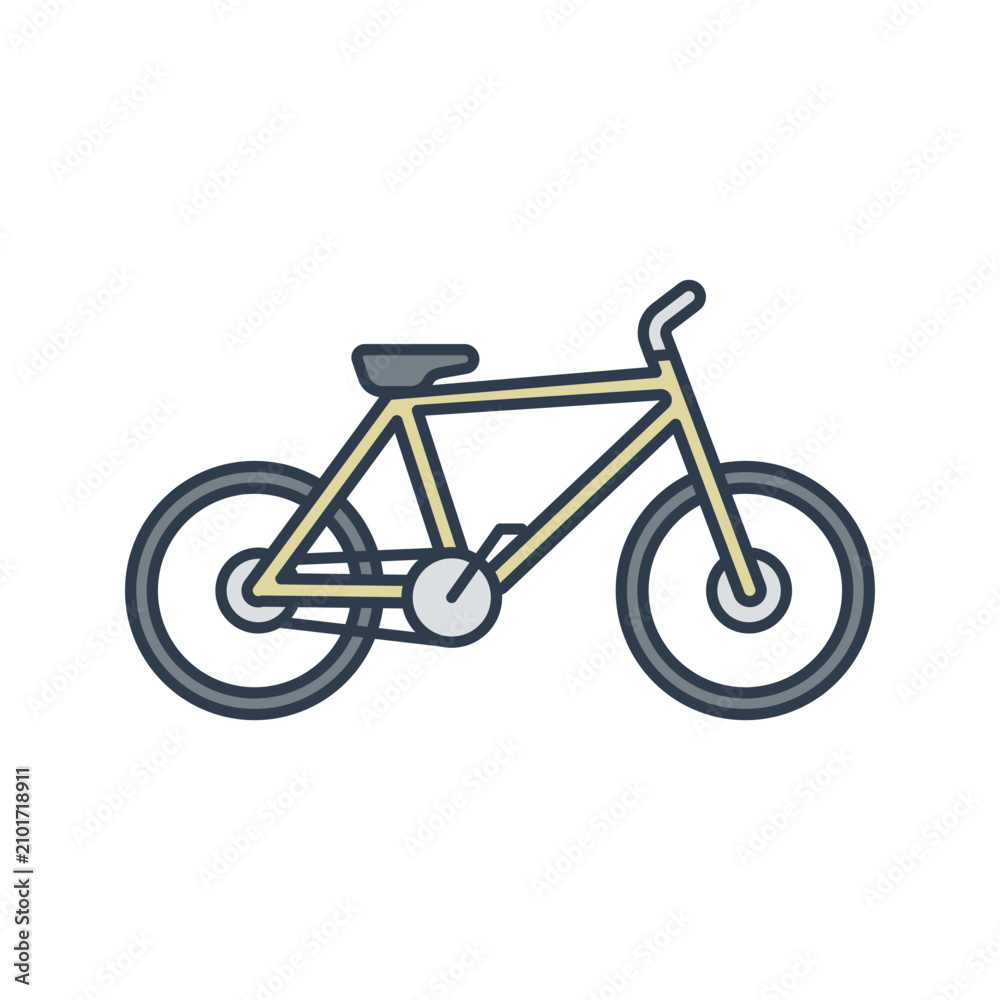 Fototapeta premium Road Bike Flat design style, lightweight frame bicycle for speed riding, great for racing illustrations, fitness designs, and cycling themed visuals.