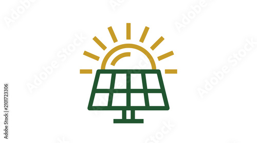 фотографія Solar Panel and Sun Icon: Renewable Energy Concept