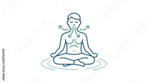 Fotografía Mindful Breathing Meditation Outline Icon