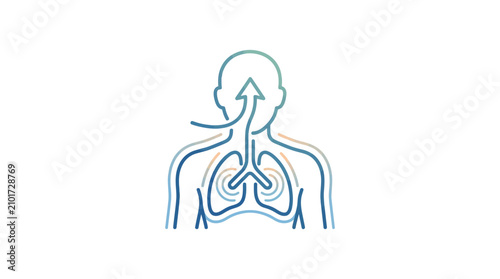 Canvastavla Human Respiratory System Line Art Icon