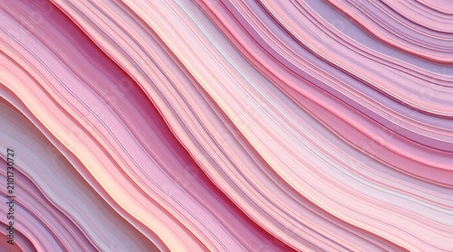 Abstract Pink Layered Bands with Organic Flow.