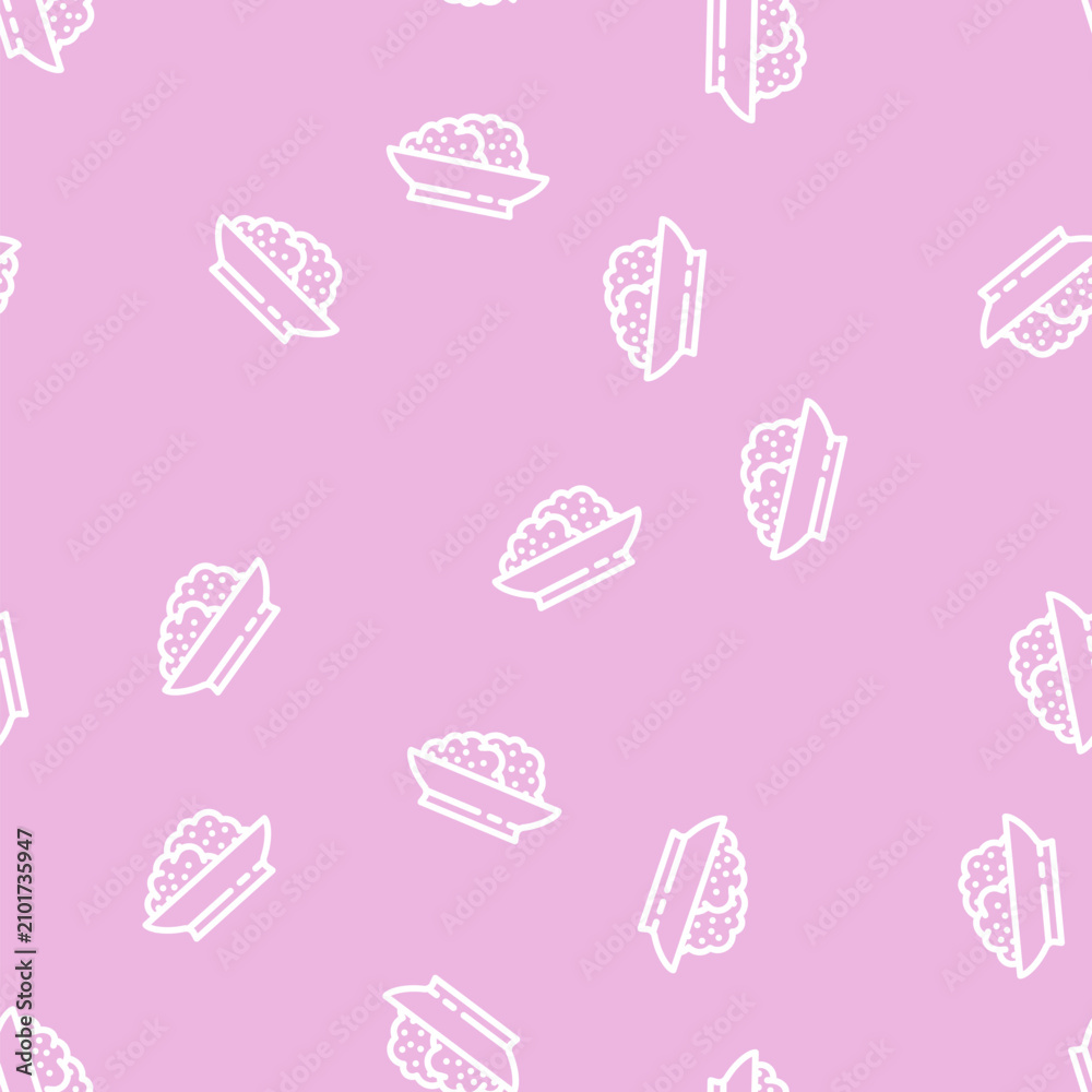 Obraz premium ricotta cheese line seamless pattern ricotta cheese thin line illustration