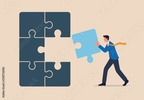 Cuadro en lienzo Incomplete, unfinished business strategy or finalize, problem solution metaphor,
