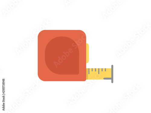 Compact Retractable Tape Measure Icon Isolated on White Background