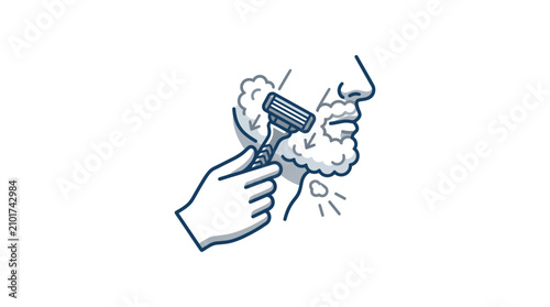 Konstfotografi Minimal Shaving Process Line Art Icon