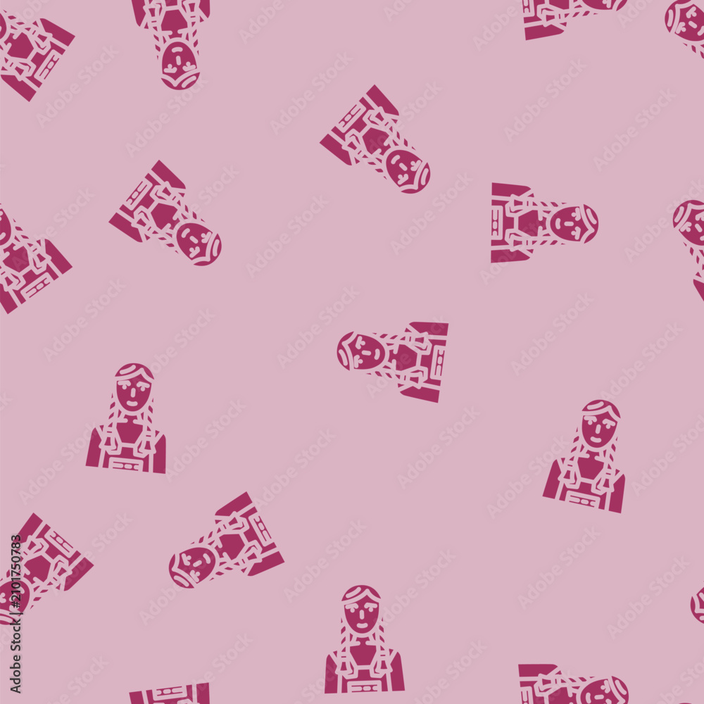 Fototapeta premium woman redneck glyph vector seamless pattern. woman redneck thin illustration