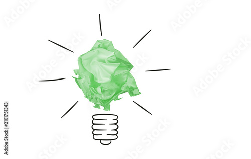 Creative representation of a fresh idea emerging from discarded paper. Great visual for psychology blogs, educational materials, final exams, and critical thinking development