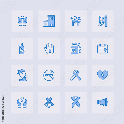 25 World Cancer Day Blue icon pack