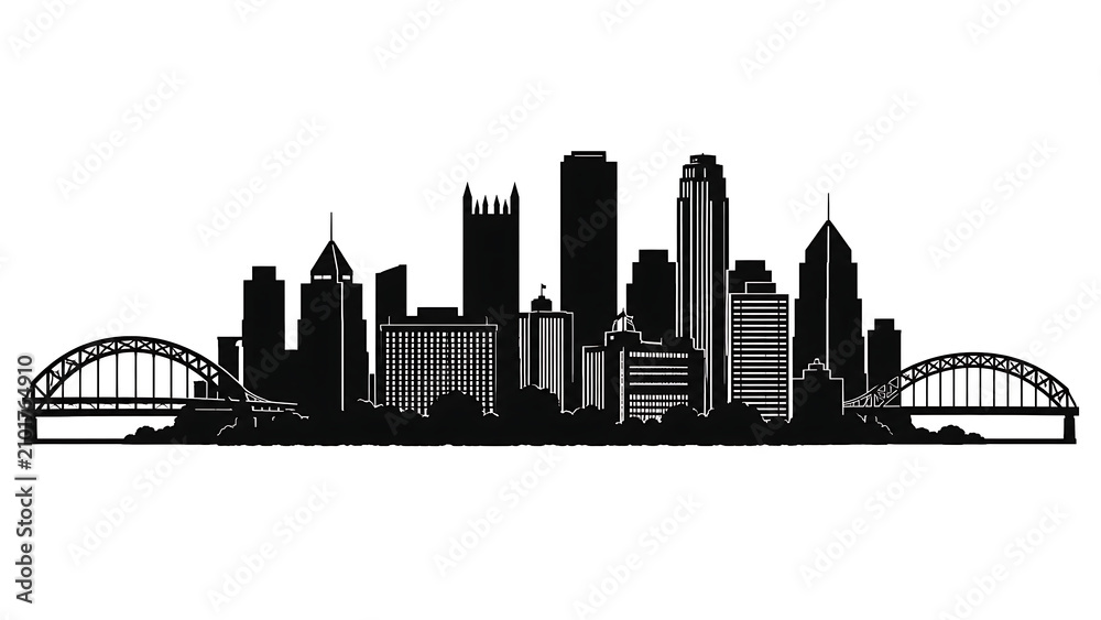 Fototapeta premium Pittsburgh Skyline Vector
