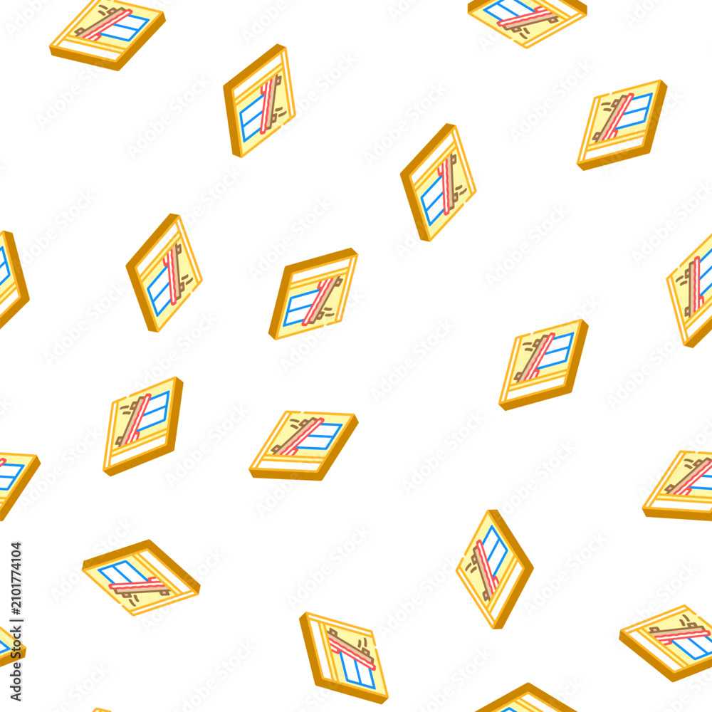 Obraz premium wardrobe bed isometric seamless pattern. wardrobe bed sign illustration