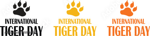 International Tiger Day Typography With Tiger Paw Print Vector Illustration