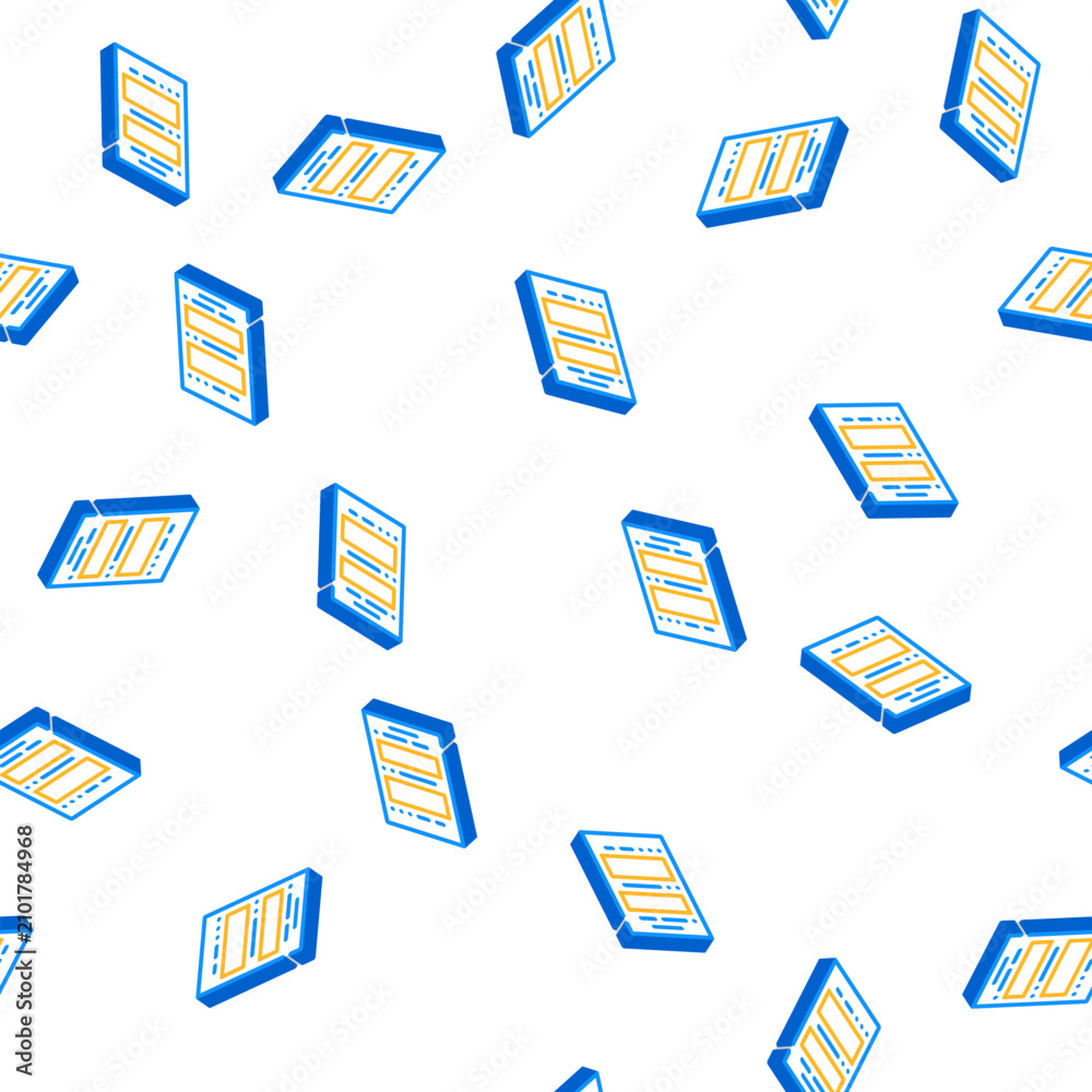 Fototapeta premium form file isometric seamless pattern. form file sign illustration