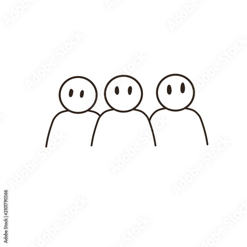 Crowd of people, group teamwork illustration on white background pattern  people