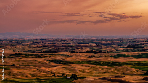 Foto Afterglow over the Palouse viewed from Steptoe Butte in Washington, USA