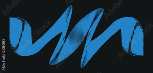 Cuadro en lienzo A sleek and modern abstract wave shape rendered in a vibrant blue