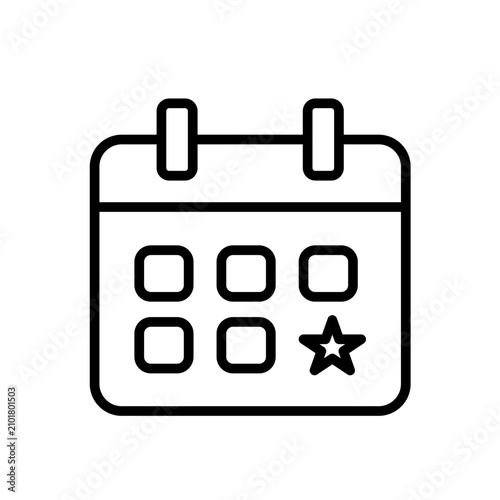 Marked Event Calendar Schedule Icon Vector. Special Wedding Party Date Reminder Appointment.