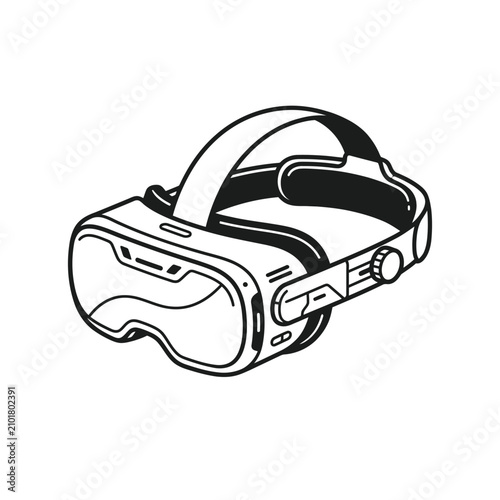 VR headset line art technology drawing icon