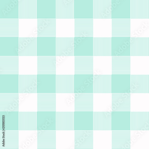 Mint Green Checkerboard Pattern with Vertical and Horizontal Stripes