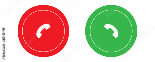 Cuadro en lienzo Phone call icon accept and decline