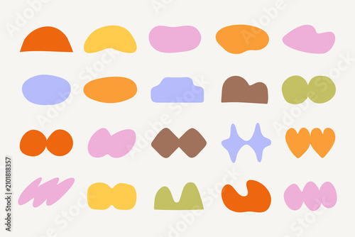 Colorful abstract organic shapes element vector set