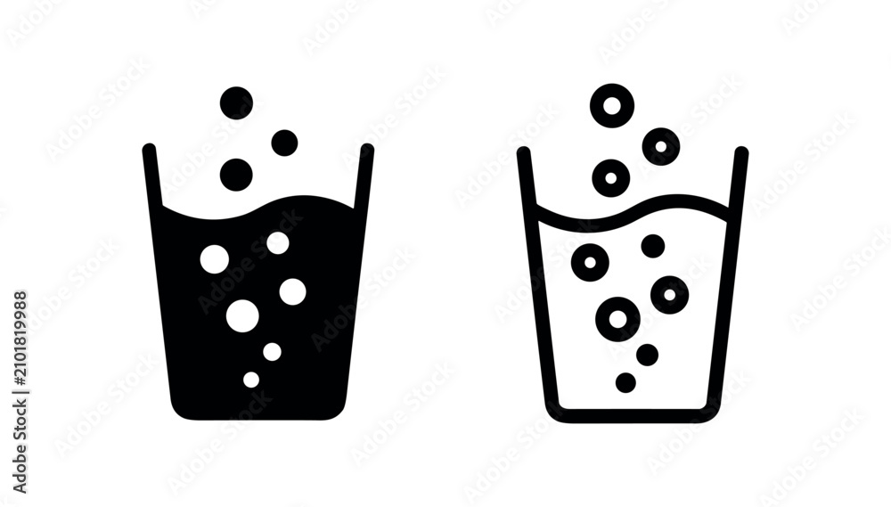 Obraz premium Sparkling water glass icon