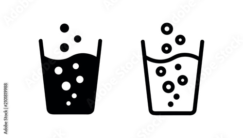 Sparkling water glass icon