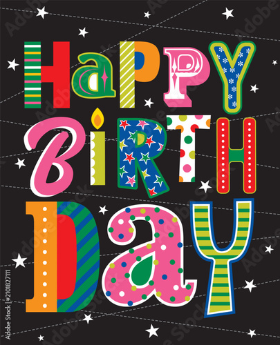 festive birthday greeting card design