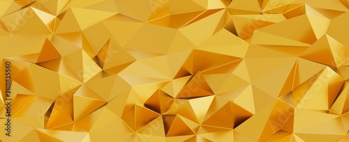 Konstfotografi Luxurious abstract golden geometric background with sharp edges and facets