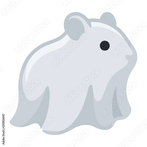 Minimalist Grey Ghost Icon Featuring A Simple Rounded Cartoon Shape Isolated On A Plain White Background Perfect For Halloween And Spooky Themed Desig