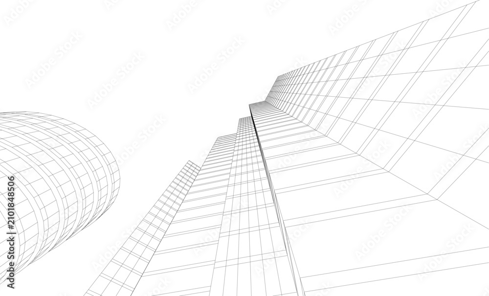 Fototapeta premium architectural buildings vector 3d illustration