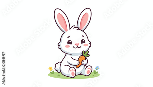 Tableau sur toile bunny animal clipart vector illustration