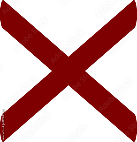 Bild auf Leinwand Red X symbol