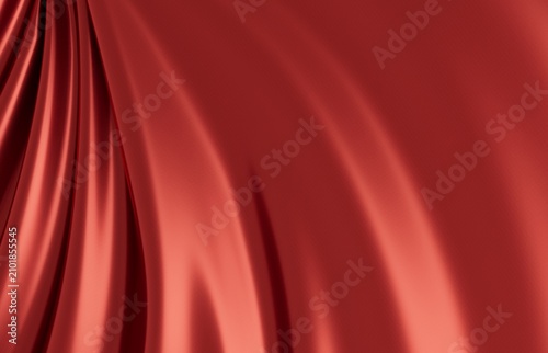 Luxurious red fabric drapes...