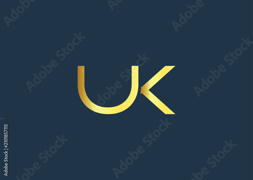 Luxury Gold UK Monogram Logo design. Luxury Minimalist Corporate Branding And Identity Design For Business