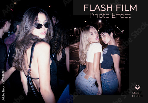 Retro Analog Flash Film Photo Effect | 80s 90s Camera