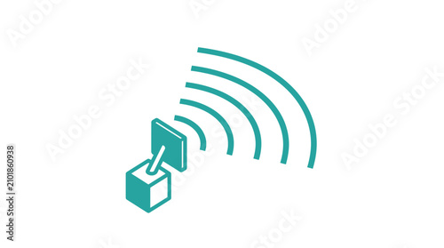 Foto Satellite Dish Broadcasting Signal Waves