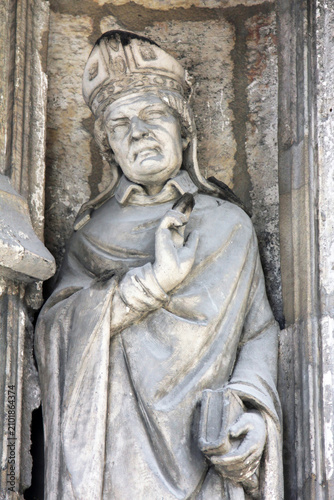 Saint Alode statue, Saint Germain l'Auxerrois church, Paris