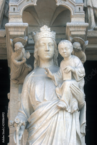 Notre Dame Cathedral, Portal of the Virgin, Paris