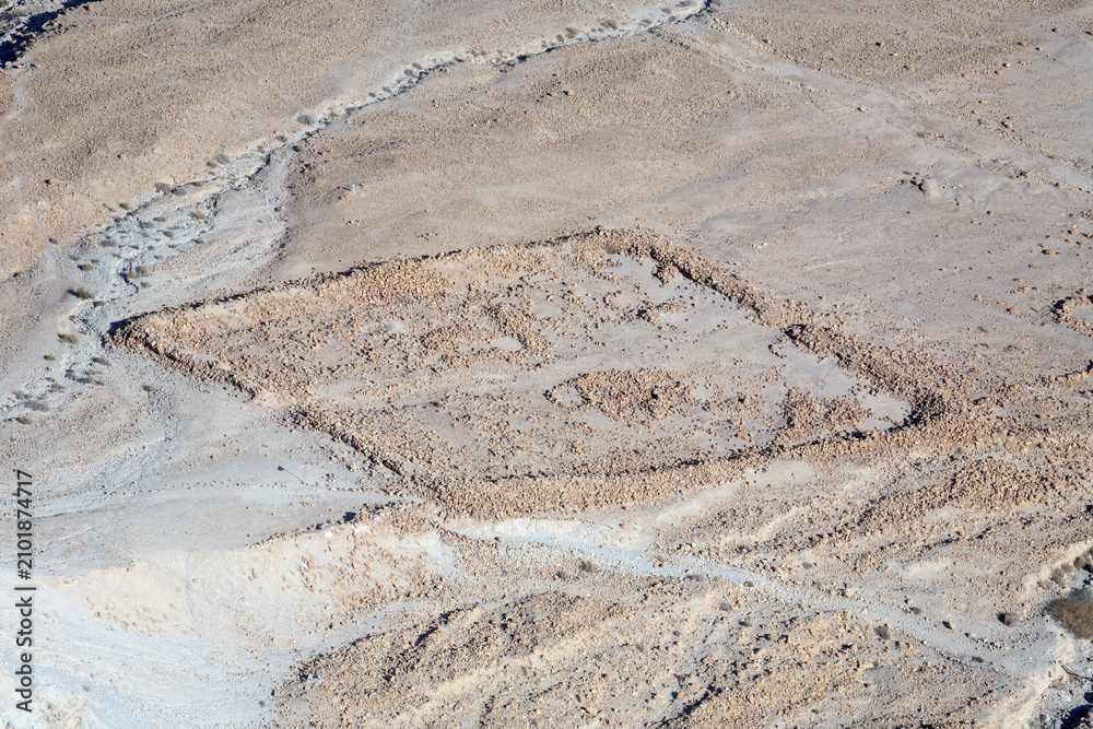 Fototapeta premium Waterless landscape of the Judea desert, view from Masada, Israel