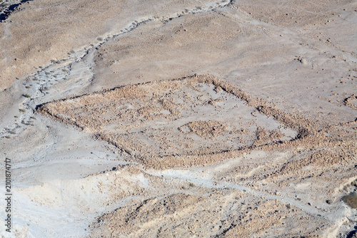 Waterless landscape of the Judea desert, view from Masada, Israel