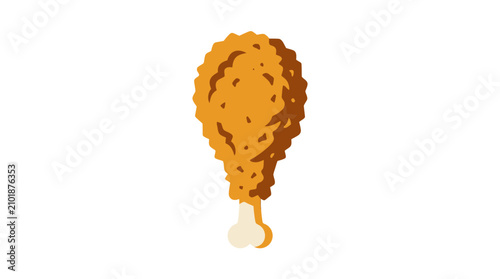 A single crispy fried chicken drumstick illustration.