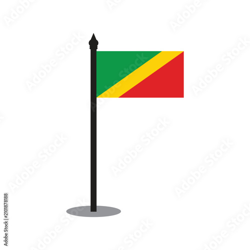 Cuadro en lienzo Illustration of the flag of the Republic of the Congo