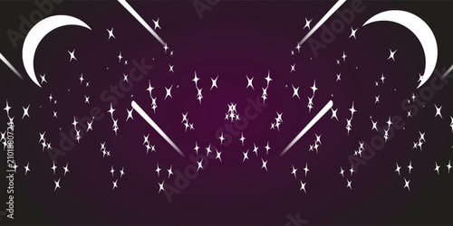 Bild auf Leinwand Seamless boho pattern with stars on a blue background for tarot, astrology