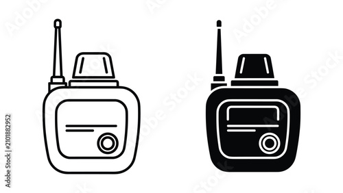 Photos Walkie talkie icon set twoway radio communication device portable transceiver fo