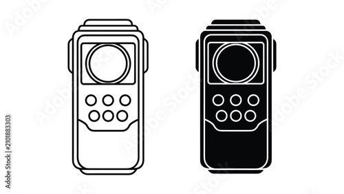 Cuadro en lienzo Voice recorder icon set, digital audio recording device, handheld dictaphone, ve