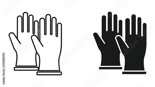 Fotografie Rubber gloves icon, protective gloves for cleaning, vector illustration isolated
