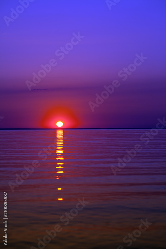 Beautiful sunset on the lake