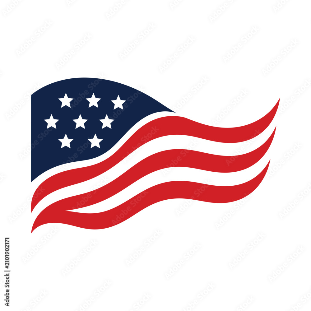Obraz premium Abstract american flag waving design with stars and stripes in red white and blue american patriotic graphics illustration national celebration abstract stylized identity background
