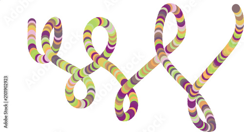 Tableau sur toile Colorful Abstract Doodle Swirl Curve Line Art on White Background
