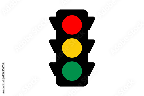 Black Traffic Light Icon Road Signal Control Indicator Street Warning Element Isolated On Transparent Background Red Yellow Green Safety Information Route Highway Regulation Navigation